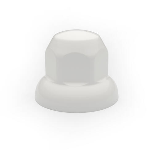Nakładka plastikowa na nakrętkę 32 mm, średnica 55 mm, wysokość 45 mm, pasuje do felg Alcoa, biała - zdjęcie 1