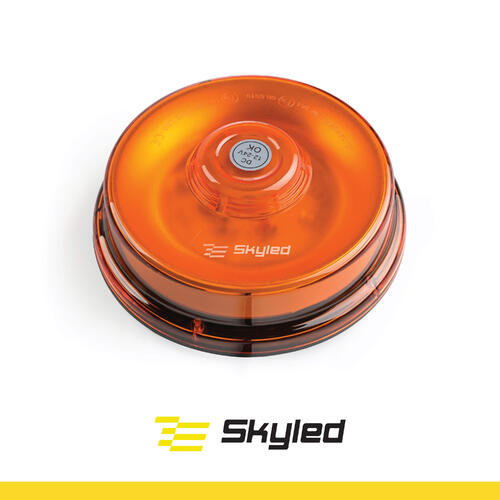 Światło ostrzegawcze (kogut) SKYLED UFO 12-24V (Magnes, pomarańczowy klosz, R65) wys: 59 mm I śr: 151 mm - zdjęcie 1