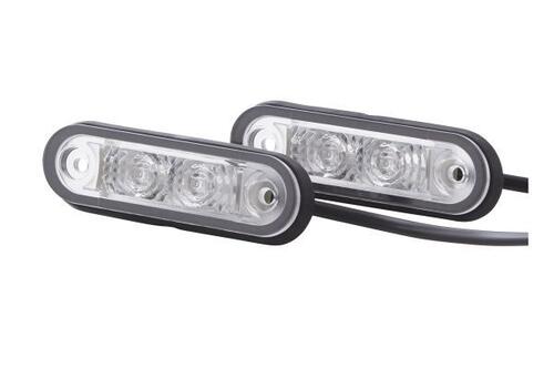 Światło obrysowe pozycyjne czerwone LED 79x26 mm z przewodem 5 m szkło bezbarwne - zdjęcie 1