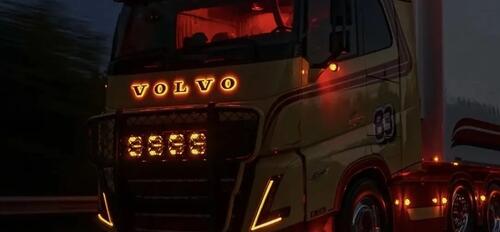 Podświetlany napis VOLVO ze stali nierdzewnej pomarańczowe światło - zdjęcie 1