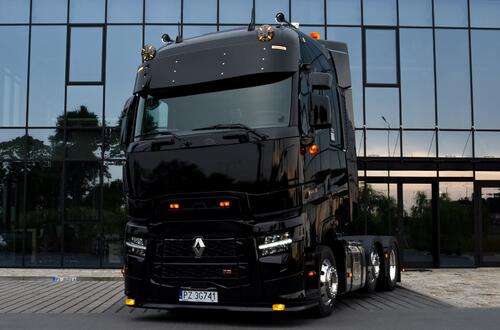 Spoiler pod zderzak z żółtym TALMU Renault T - zdjęcie 1