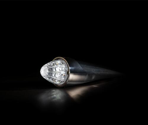 Lampa torpedo 16 LED biały klosz/białe zimne światło - zdjęcie 1