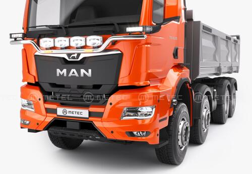 Rama podszybia (pługowa) do MAN TGX/TGS (2020-) z wiązką i uchwytami na 6 odbiorników ze zintegrowanymi światłami stroboskopowymi - zdjęcie 1