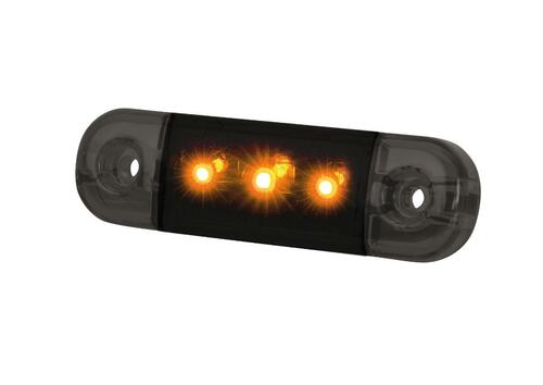 Światło pozycyjne pomarańczowe (przydymiane) 12/24V obrysowa boczna (3 x LED) W275.1 BLACK - zdjęcie 1