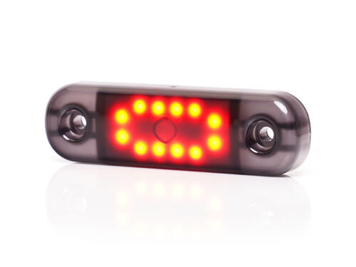 Światło pozycyjne czerwone (przydymiane) 12/24V obrysowa tylna (12 x LED) W275.2 BLACK - zdjęcie 1
