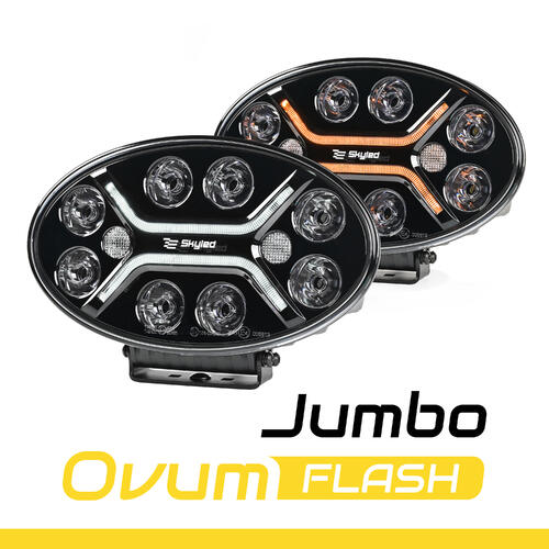 Reflektor dalekosiężny SKYLED Jumbo Ovum Flash FULL LED (82W, białe i pomarańczowe światło pozycyjne / światło ostrzegawcze) R10/R65/R148/R149 - zdjęcie 1