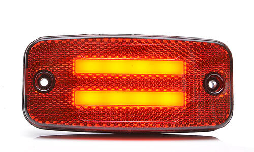 Lampa obrysowa LED z odblaskiem czerwone światło 12/24V W158 - zdjęcie 1
