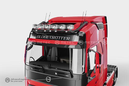 Rama dachowa Volvo FH 4 i FH 5 Globe & Globe XL, FM 5 Globe, FMX 20- Globe AERO 24- z wiązką, 6 zaciskami i 5 ledami - czarna - zdjęcie 1
