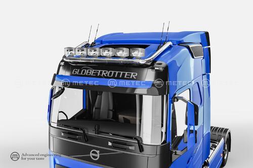 Rama dachowa Volvo FH 4 i FH 5 Globe & Globe XL, FM 5 Globe, FMX 20- Globe AERO 24- z wiązką i 6 zaciskami - czarna - zdjęcie 1