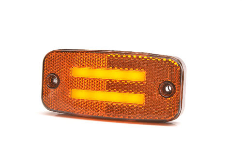 Lampa obrysowa LED z odblaskiem pomarańczowe światło 12/24V W158 - zdjęcie 1