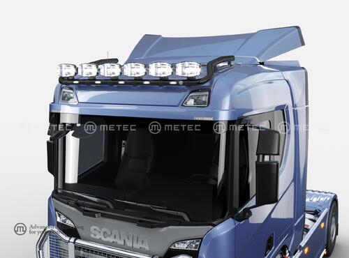 Rama dachowa TOP z diodami LED Scania R/S 2016- High i Normal, na 6 odbiorników z wiązką i zaciskami, czarna - zdjęcie 1