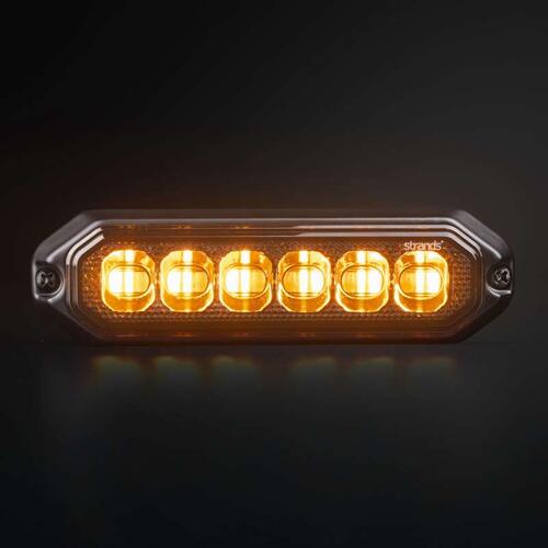 Lampa ostrzegawcza DARK KNIGHT STROBE LIGHT DUO Strands (stroboskop pomarańczowe światło LED), R10, R65, IP67/69K, 6 diod LED - zdjęcie 1
