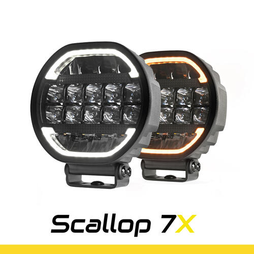 Reflektor dalekosiężny SKYLED SCALLOP 7X FI178 (90W, z białym i pomarańczowym dynamicznym światłem pozycyjnym) R10/R148/R149 - zdjęcie 1