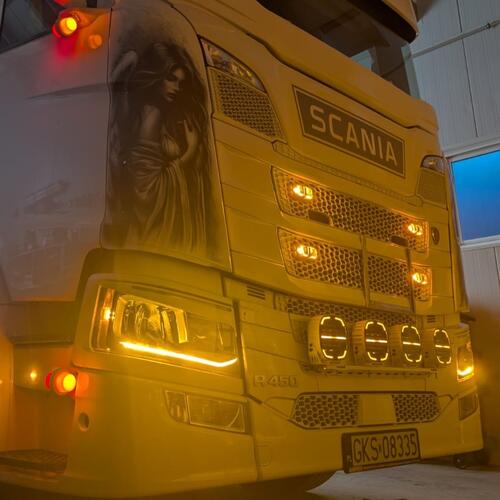 Zestaw montażowy SKYPARTS dla czterech reflektorów dalekosiężnych w grill Scania NG - zdjęcie 1