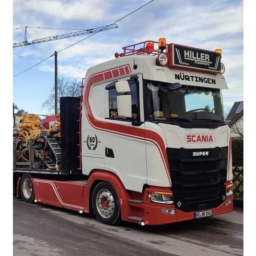 Osłona przeciwsłoneczna SCANIA S/R NG aluminium 35 cm wysokości na 2 lampy nowego typu Fox Parts - prosta - zdjęcie 1