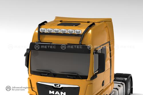 Rama dachowa CROSSBAR (CZARNA RAL 9005) MAN TGX GX INDIVIDUAL (2020 - ) z wiązką elektryczną, wspornikami na 6 odbiorników - zdjęcie 1