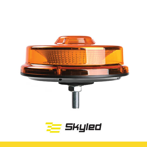 Światło ostrzegawcze (kogut) SKYLED UFO 12-24V (Śruba centralna, pomarańczowy klosz, R65) wys: 99 mm I śr: 151 mm - zdjęcie 1