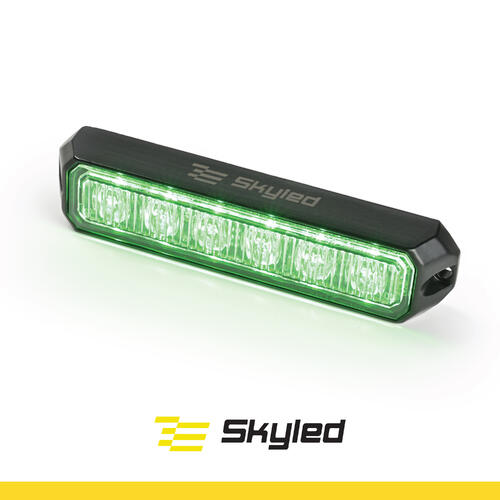 Lampa ostrzegawcza SKYLED 128x28 mm (stroboskop zielone światło 6 LED) - zdjęcie 1