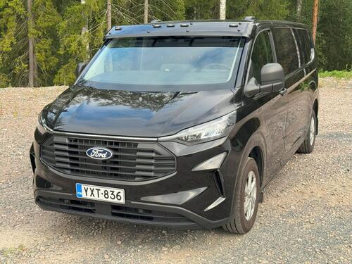 Osłona przeciwsłoneczna FORD Transit Customer 12/2023-; VW T7, z 5 białymi obrysami Strands Dark Knight, z zestawem montażowym - zdjęcie 1