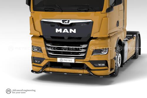 Orurowanie pod zderzak (czarne RAL 9005) do MAN TGX 2025- część środkowa + narożniki z LED - zdjęcie 1