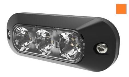 Lampa ostrzegawcza (stroboskop pomarańczowe światło LED) R10,R65, IP67 3 diody LED - zdjęcie 1