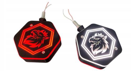 Mysie uszy 3D LED biało-czerwone Gryf Romb (para) 24V - zdjęcie 1