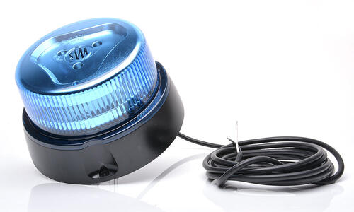 Światło ostrzegawcze LED na 3 śrubki, 10-32V niebieski klosz 99 mm wysokości W126 - zdjęcie 1