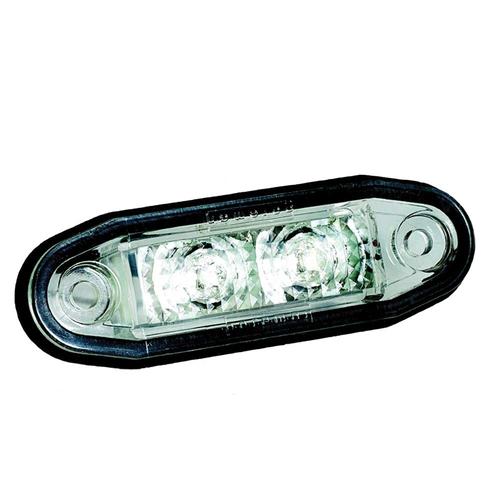 Światło obrysowe białe LED (białe szkło, 79x23mm, z przewodem 0.5m) - zdjęcie 1