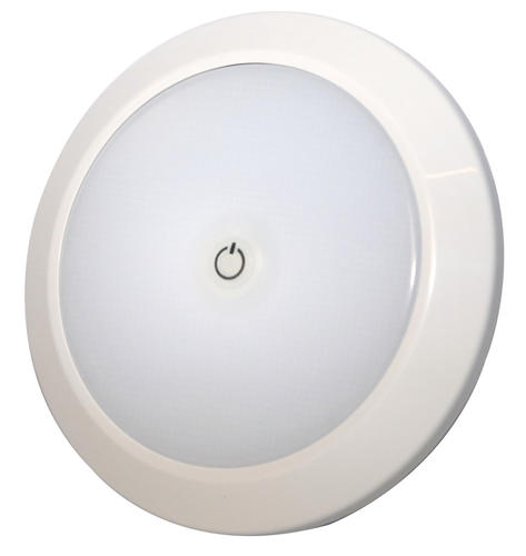 Oświetlenie wnętrza LED 12V-24V; Okrągłe, montowane na płasko, matowe, zintegrowany włącznik - zdjęcie 1