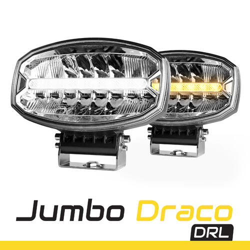 Reflektor SKYLED Jumbo Draco DRL 80W FULL LED z białym/pomarańczowym światłem do jazdy dziennej + pokrywa - zdjęcie 1