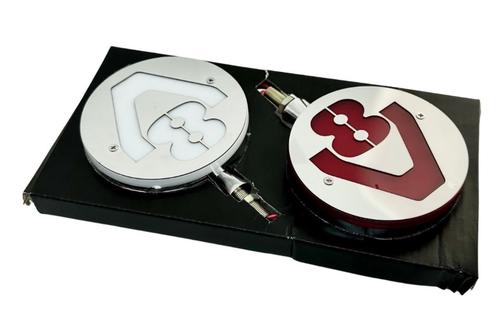 Mysie Uszy LED biało-czerwone V8 12-24V lollipop (para) - zdjęcie 1