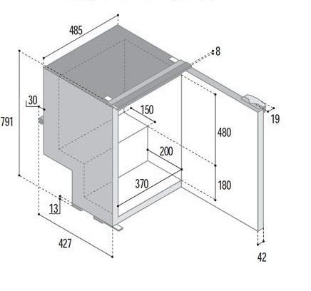 Lodówka komprsorowa 85L, 12/24V, Silver Version, Airlock, Kompresor wewnątrz - zdjęcie 1