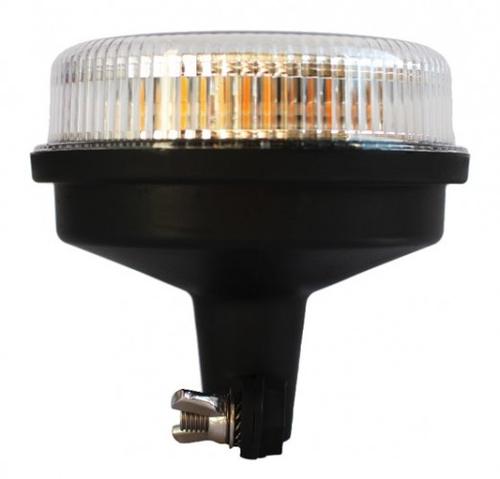 Światło ostrzegawcze LED (kogut) na trzpień, 12/24V miękki trzon, biały klosz, R65,ADR - zdjęcie 1