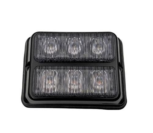 Lampa ostrzegawcza (stroboskop pomarańczowe światło LED) 2x3 LED 24V - zdjęcie 1