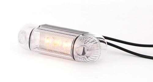 Światło pozycyjne pomarańczowe 12/24V obrysowa boczna (3 x LED) W61 - zdjęcie 1