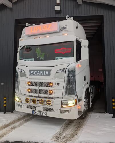 Dolna część osłony przeciwsłonecznej głęboka 35cm Scania S/R NG łuk - zdjęcie 1
