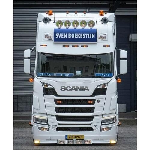 Osłona przeciwsłoneczna SCANIA S/R NG aluminium 35 cm wysokości na 5 lamp starego typu Fox Parts łuk - zdjęcie 1