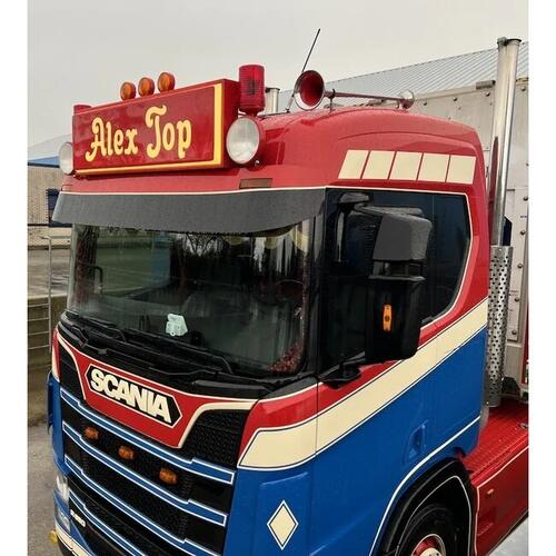 Osłona przeciwsłoneczna SCANIA S/R NG aluminium 35 cm wysokości na 2 lampy starego typu Fox Parts - prosta - zdjęcie 1