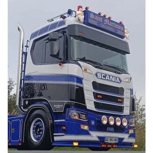 Osłona przeciwsłoneczna SCANIA S/R NG aluminium 39 cm wysokości na 2 lampy nowego typu na dole Fox Parts - Extra Low - zdjęcie 1