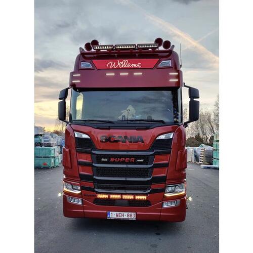Osłona przeciwsłoneczna SCANIA S/R NG aluminium 34 cm wysokości na 7 lamp nowego typu Fox Parts - Low - zdjęcie 1