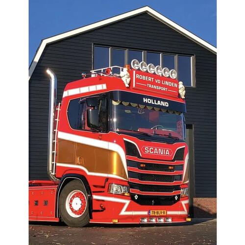 Osłona przeciwsłoneczna SCANIA S/R NG aluminium 34 cm wysokości bez wycięć Fox Parts - Low - zdjęcie 1