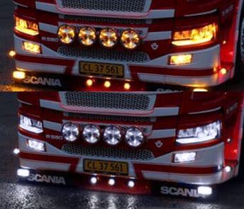 Dodatkowe białe zimne/pomarańczowe światło pozycyjne LED do reflektora SCANIA R/S 2016- - zdjęcie 1