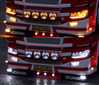 Dodatkowe białe zimne/pomarańczowe światło pozycyjne LED do reflektora SCANIA R/S 2016-, nr kat. 13240877DC - zdjęcie 1