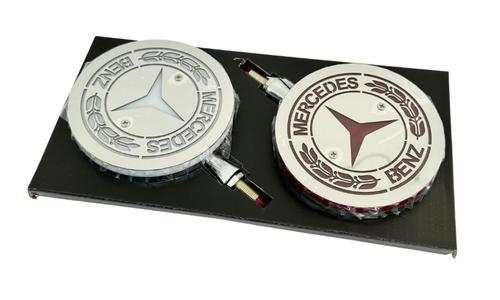 Mysie Uszy LED biało-czerwone MERCEDES 12-24V lollipop (para) - zdjęcie 1