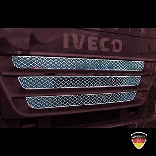 Listwy ozdobne ze stali nierdzewnej na górny grill (logo + kratki) IVECO Stralis (> 2007) - zdjęcie 1