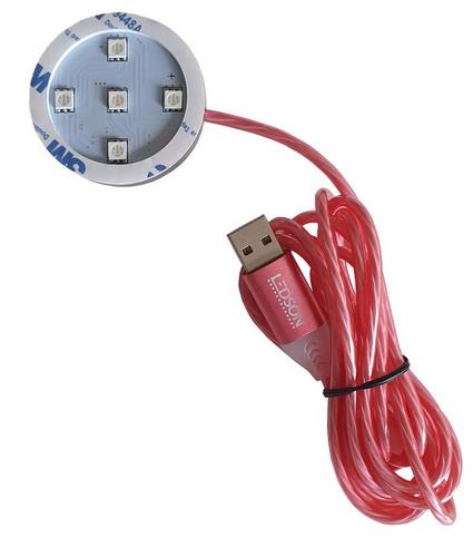 Czerwone podświetlenie POPPY pod USB ze świecącym przewodem - zdjęcie 1