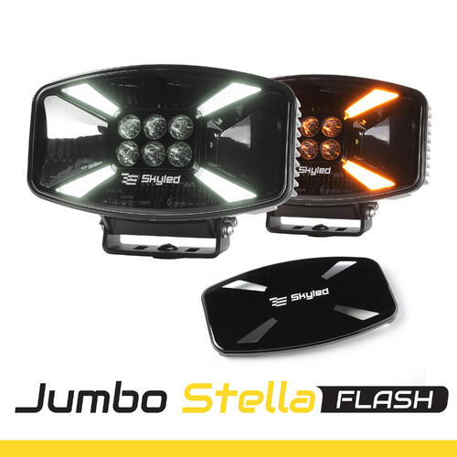Reflektor dalekosiężny SKYLED Jumbo Stella Flash FULL LED (140W, dynamiczne białe i pomarańczowe światło pozycyjne / światło ostrzegawcze / pokrywa) R10/R65/R148/R149 - zdjęcie 1