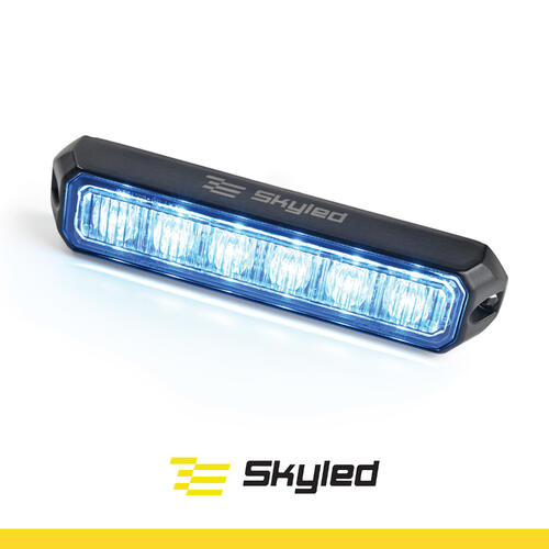 Lampa ostrzegawcza SKYLED 128x28 mm (stroboskop niebieskie światło 6 LED) - zdjęcie 1