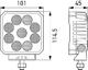 Lampa robocza LED ValueFit 12/24V, 3000lm, 9 diod, prostokątna - zdjęcie 3