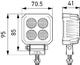 Lampa robocza LED ValueFit 12/24V, 1700lm, 4 diody, kwadratowa, przewód 3m - zdjęcie 3